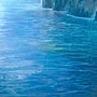 Detail 5 zu Flüssiges Licht  – Ölbild auf Leinwand mit dem Thema Höhlen und Schluchten.