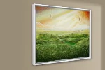 Detail 3 zu Flugringe – Ölbild auf Leinwand mit dem Thema weite Landschaften.