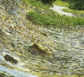Detail 3 zu Gebirgsbach – Ölbild auf Leinwand mit dem Thema terrestrische Verformung.