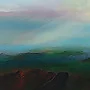 Detail 3 zu Gemälde – Acryl auf Holztafel mit dem Thema vorwiegend Wolken.