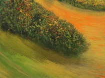 Detail 3 zu Gespannter Horizont – Ölbild auf Leinwand mit dem Thema terrestrische Verformung.