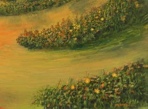 Detail 4 zu Gespannter Horizont – Ölbild auf Leinwand mit dem Thema terrestrische Verformung.