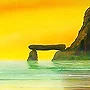 Detail 3 zu Gestrandet – Acryl auf Holztafel mit dem Thema Meer oder See.