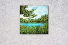 Detail 3 zu Gewachsene Wolke – Acryl auf Leinwand mit dem Thema Parkanlagen und Gärten.