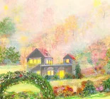 Detail 3 zu Haus im Park – Ölbild auf Leinwand mit dem Thema Parkanlagen und Gärten.