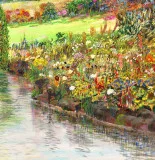 Detail 7 zu Haus im Park – Ölbild auf Leinwand mit dem Thema Parkanlagen und Gärten.