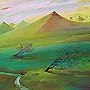 Detail 1 zu Herr Herbstwind – Ölbild auf Leinwand mit dem Thema terrestrische Verformung.