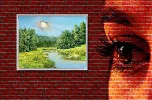 Detail 4 zu Himmelsmitbewohner – Ölbild auf Leinwand mit dem Thema vorwiegend Lichtstrahlen.