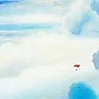 Detail 4 zu Höhenflug – Acryl auf Holztafel mit dem Thema vorwiegend Wolken.