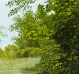 Detail 3 zu Idyll am Fluss – Ölbild auf Leinwand mit dem Thema Parkanlagen und Gärten.