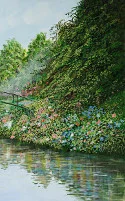 Detail 2 zu Im Garten – Ölbild auf Leinwand mit dem Thema Parkanlagen und Gärten.