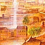 Detail 5 zu Innenstadt  – Ölbild auf Leinwand mit dem Thema Architektur.