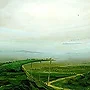 Detail 5 zu Interkontinentaler Flug – Acryl auf Holztafel mit dem Thema weite Landschaften.