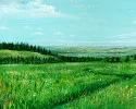 Detail 1 zu Kleine Wasserwanderung – Acryl auf Holztafel mit dem Thema weite Landschaften.