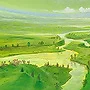 Detail 1 zu Kurven – Acryl auf Holztafel mit dem Thema weite Landschaften.