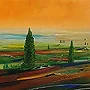 Detail 1 zu Landstrich – Acryl auf Holztafel mit dem Thema weite Landschaften.
