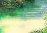 Detail 3 zu Langsames Wasser – Ölbild auf Leinwand mit dem Thema Parkanlagen und Gärten.