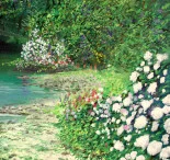 Detail 5 zu Langsames Wasser – Ölbild auf Leinwand mit dem Thema Parkanlagen und Gärten.