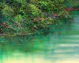 Detail 7 zu Langsames Wasser – Ölbild auf Leinwand mit dem Thema Parkanlagen und Gärten.
