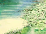 Detail 8 zu Langsames Wasser – Ölbild auf Leinwand mit dem Thema Parkanlagen und Gärten.