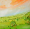 Detail 7 zu Lichteinblendungen – Acryl auf Holztafel mit dem Thema vorwiegend Wolken.