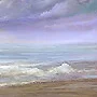 Detail 5 zu Lichtkurs – Ölbild auf Leinwand mit dem Thema Meer oder See.