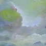 Detail 3 zu Lichtlinie – Ölbild auf Leinwand mit dem Thema vorwiegend Wolken.