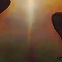 Detail 3 zu Lichtpfad – Ölbild auf Leinwand mit dem Thema zentrale Sonne.