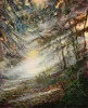 Detail 2 zu Lichtschranken – Ölbild auf Leinwand mit dem Thema vorwiegend Lichtstrahlen.