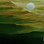 Detail 1 zu Lichtsog – Ölbild auf Leinwand mit dem Thema vorwiegend Lichtstrahlen.