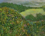 Detail 1 zu Lichtstrahlungen – Ölbild auf Leinwand mit dem Thema weite Landschaften.