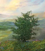 Detail 4 zu Lichtstrahlungen – Ölbild auf Leinwand mit dem Thema weite Landschaften.