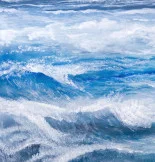 Detail 3 zu Lichtstreifen – Ölbild auf Leinwand mit dem Thema Meer oder See.