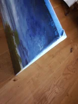 Detail 8 zu Lichtstreifen – Ölbild auf Leinwand mit dem Thema Meer oder See.