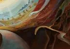 Detail 4 zu Lichtsüchtig – Ölbild auf Leinwand mit dem Thema terrestrische Verformung.
