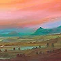 Detail 1 zu Lichtwelt – Ölbild auf Leinwand mit dem Thema weite Landschaften.