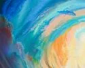 Detail 1 zu Lichtwinde – Ölbild auf Leinwand mit dem Thema vorwiegend Wolken.
