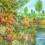 Detail 1 zu Logarithmus der Farben – Ölbild auf Leinwand mit dem Thema Parkanlagen und Gärten.