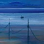 Detail 2 zu Mondquadrat – Ölbild auf Leinwand mit dem Thema Meer oder See.