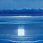 Detail 5 zu Mondquadrat – Ölbild auf Leinwand mit dem Thema Meer oder See.