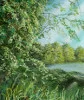 Detail 1 zu Natursitz – Ölbild auf Holztafel mit dem Thema Meer oder See.