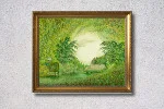 Detail 2 zu Naturzimmer – Ölbild auf Holztafel mit dem Thema Höhlen und Schluchten.
