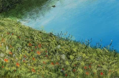 Detail 4 zu Neuordnung – Ölbild auf Leinwand mit dem Thema terrestrische Verformung.