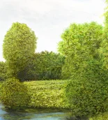 Detail 2 zu Parkside – Ölbild auf Leinwand mit dem Thema Parkanlagen und Gärten.