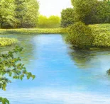Detail 4 zu Parkside – Ölbild auf Leinwand mit dem Thema Parkanlagen und Gärten.