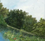 Detail 3 zu Schiefer Wald – Ölbild auf Leinwand mit dem Thema terrestrische Verformung.