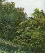 Detail 4 zu Schiefer Wald – Ölbild auf Leinwand mit dem Thema terrestrische Verformung.