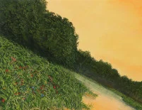 Detail 1 zu Schräglauf – Ölbild auf Leinwand mit dem Thema terrestrische Verformung.
