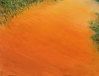 Detail 3 zu Schräglauf – Ölbild auf Leinwand mit dem Thema terrestrische Verformung.