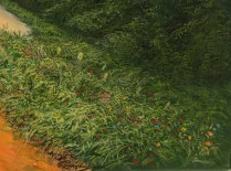 Detail 4 zu Schräglauf – Ölbild auf Leinwand mit dem Thema terrestrische Verformung.
